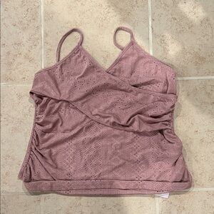 Elegant Mauve Eyelet Women's Top